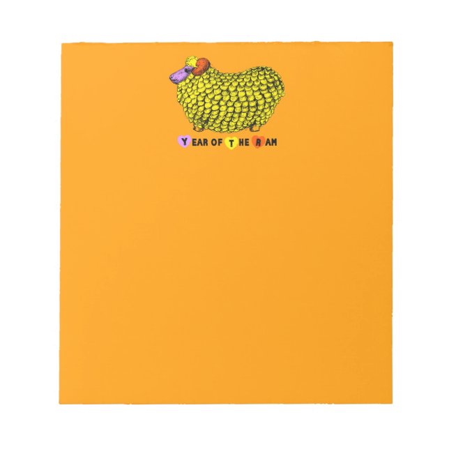 Funny Yellow Ram Chinese Year Zodiac Notepad (Front)