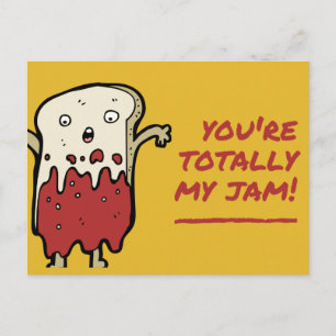 Funny  Yellow Red Toast Postcard
