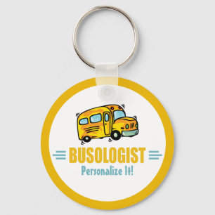 Funny Yellow School Bus Driver Humorous Keychain