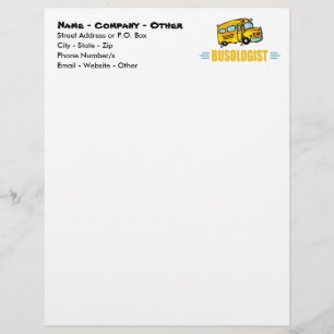 Funny Yellow School Bus Driver Humourous Letterhead