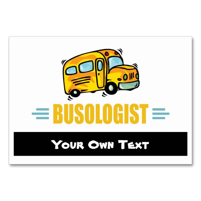 Funny Yellow School Bus Driver Humourous Table Number (Front)