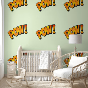 Funny Yellow Speech Bubbles Pow Custom Colour Wallpaper