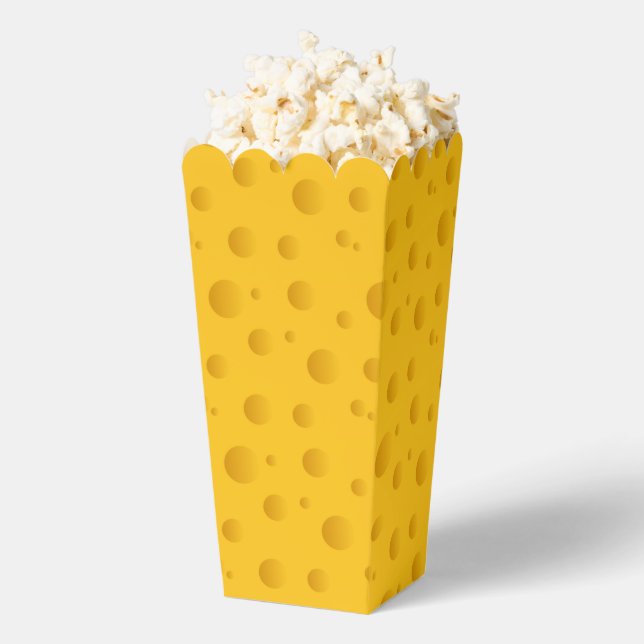 Funny yellow swiss cheese pattern custom popcorn favor box (Popped)