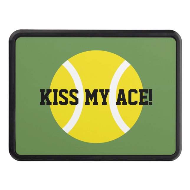 Funny yellow tennis ball trailer hitch cover (Front)