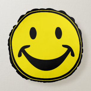 Funny yellow + your backg. & ideas round pillow
