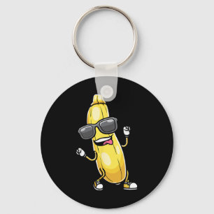 Funny Yellow Zucchini Dancing For Vegetable Lovers Keychain
