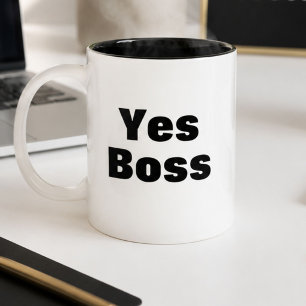 Funny Yes Boss Work Nah Two Sided Office Mug