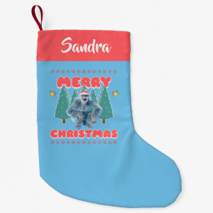 Funny Yeti - Merry Christmas Personalized Small Christmas Stocking