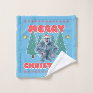 Funny Yeti - Merry Christmas Wash Cloth