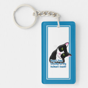 Funny Yoga Cat Keychain