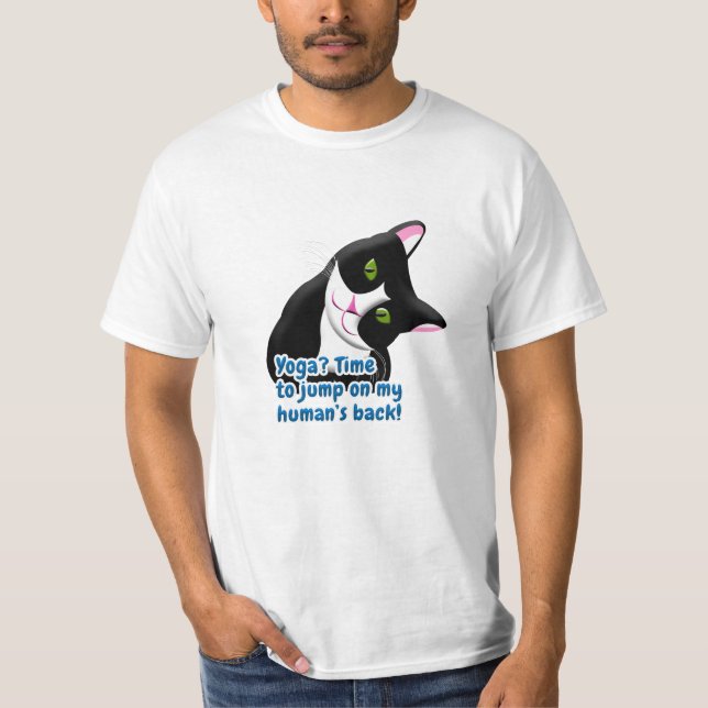 Funny Yoga Cat T-Shirt (Front)