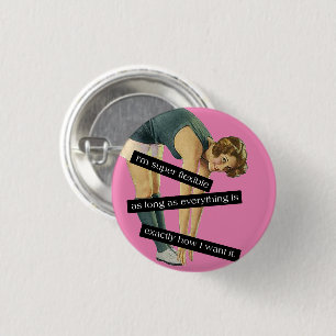 Funny Yoga Flexible Vintage Style 1 Inch Round Button