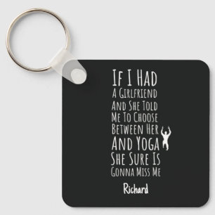 Funny Yoga Gifts For Him Teen Boys Men Yogi Humor Keychain