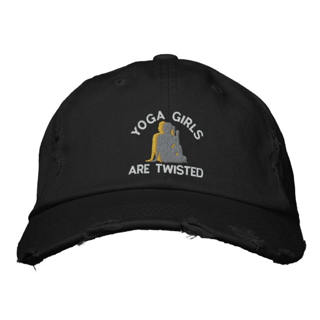 Funny Yoga Girls Are Twisted Embroidered Hat (Front)
