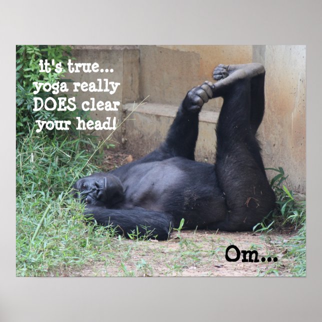 Funny Yoga Gorilla Poster (16x20)  Om.... (Front)