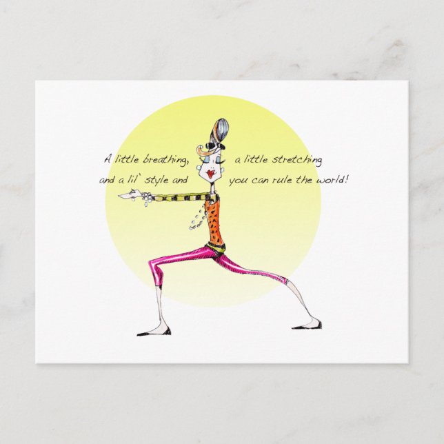 Funny Yoga humour carte postale adapté à l'encadre (Devant)