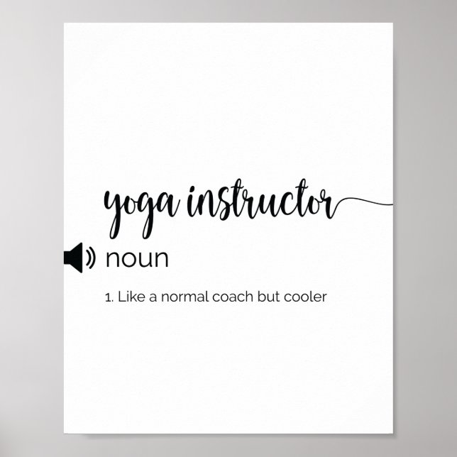 Funny Yoga Instructor definition Poster (Front)