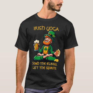 Funny yoga Irish joke beer tradition Ireland pride T-Shirt