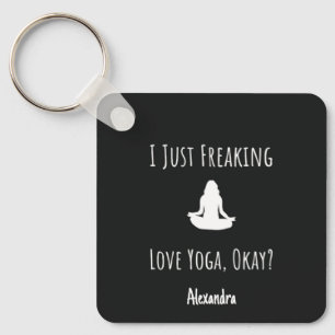 Funny Yoga Lover Keychain For Her Women Yogi