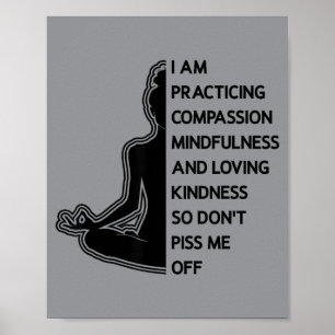 Funny Yoga Mindfulness Dont Me Off Meditation Poster