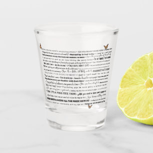 Funny Yoga Puns and Butterflies Shot Glass