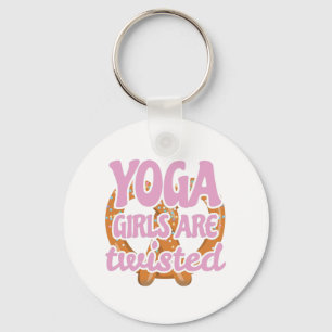Funny Yoga Quote Gift Yoga Girls Are Twisted Gift Keychain