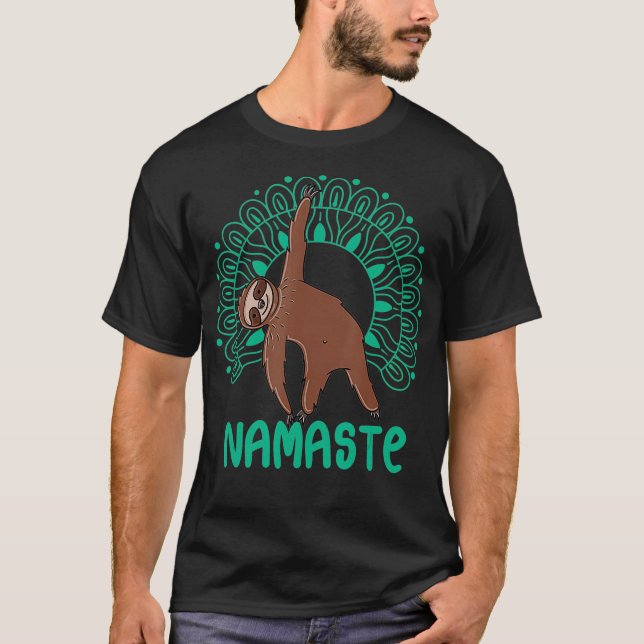 Funny Yoga  Sloth Yoga Namaste  T-Shirt (Front)