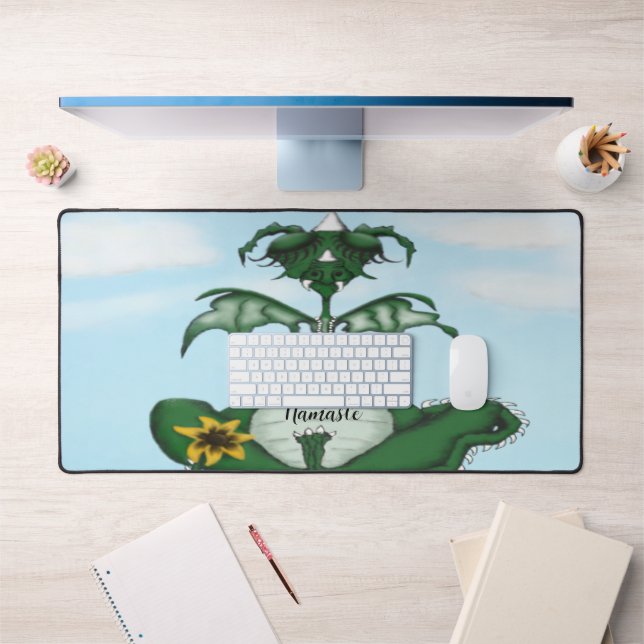 Funny Yogi Dragon Desk Mat (Office 1)