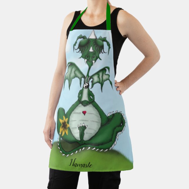 Funny Yogi Dragon Painting Apron (Insitu)