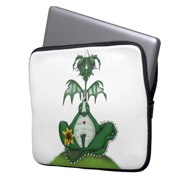 Funny Yogi Dragon Painting Laptop Sleeve (Front Left)