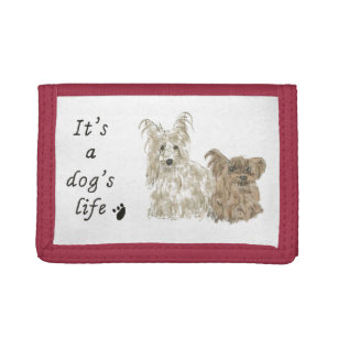 funny Yorkies Its a Dogs Life Yorkshire terriers  Trifold Wallet