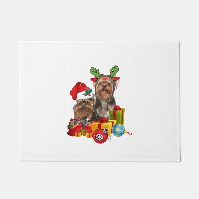 Funny Yorkshire Terrier christmas  Doormat (Front)