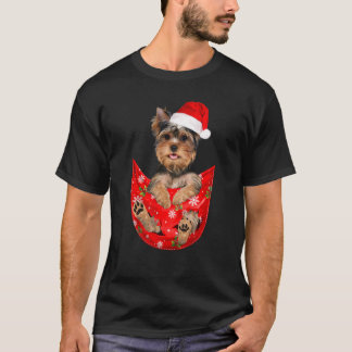 Funny Yorkshire Terrier Christmas Pocket For Yorki T-Shirt