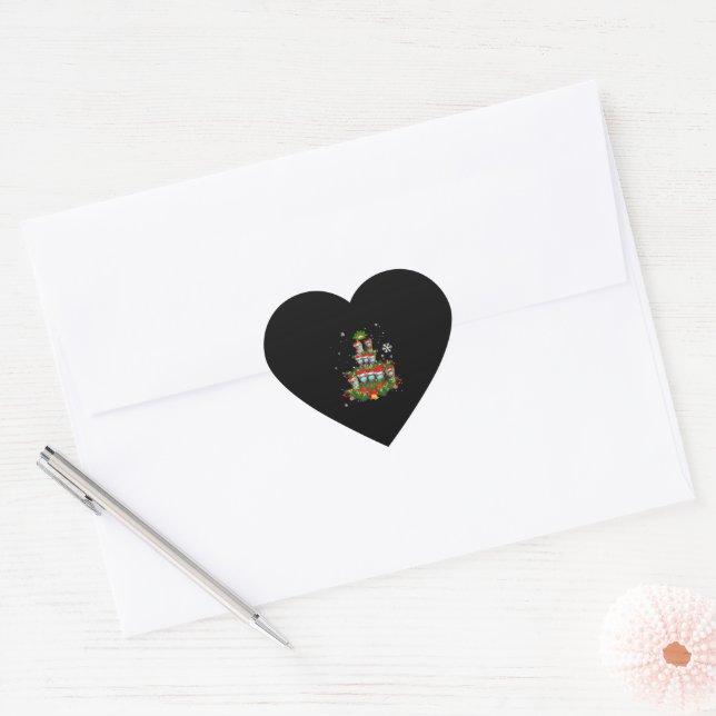 Funny Yorkshire Terrier Christmas Tree Dog Heart Sticker (Envelope)