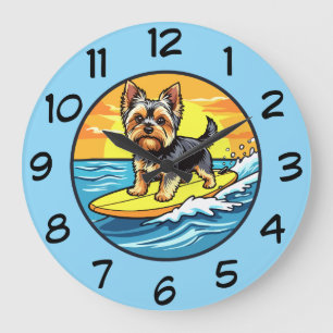 Funny Yorkshire Terrier Dog Theme Wall Clocks