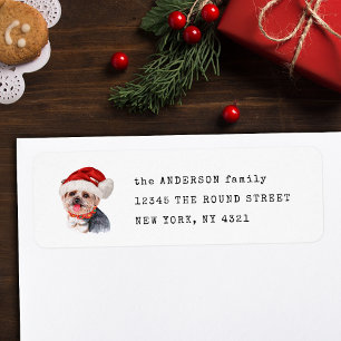 Funny Yorkshire Terrier Xmas Dog Return Address