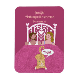 Funny You and Me and The Cat Custom Valentine Magnet