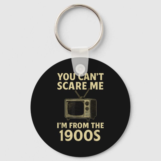 Funny You Can't E Me I'm From The 1900s Tele Retro Keychain (Front)