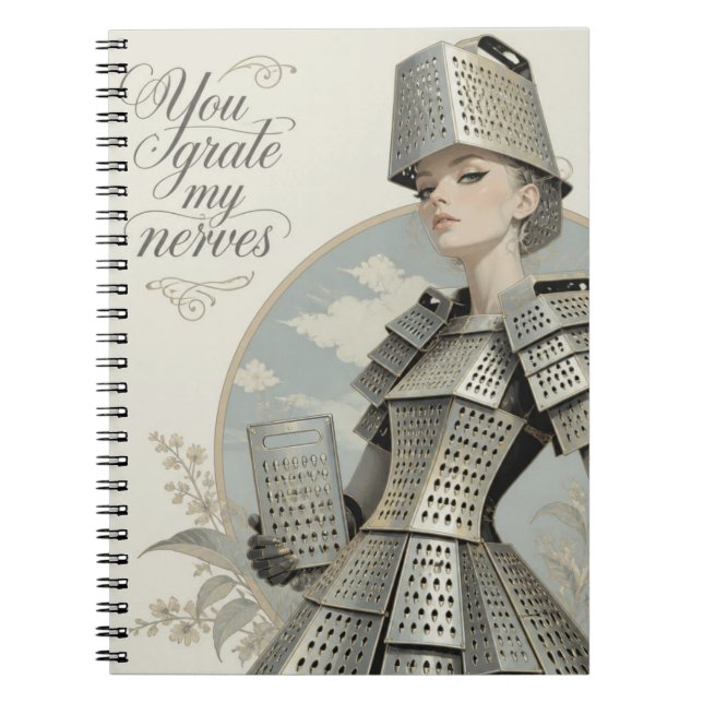 Funny You Grate My Nerves Cheese Grater Lady Notebook (Front)