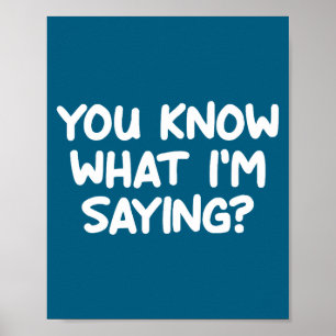 Funny, You Know What I'm Saying, Joke Sarcastic Fa Poster