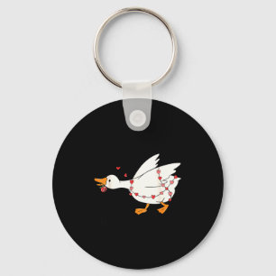 Funny You Make My Heart Go Honk Goose Heart Valent Keychain