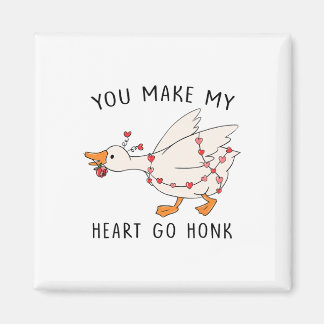 Funny You Make My Heart Go Honk Goose Heart Valent Magnet