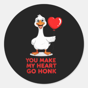 Funny You Make My Heart Go Honk Matching Valentine Classic Round Sticker