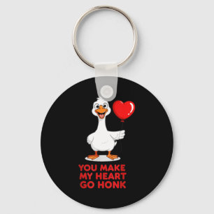 Funny You Make My Heart Go Honk Matching Valentine Keychain