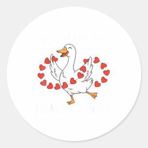 Funny You Make My Heart Go Honk Silly Goose Valent Classic Round Sticker