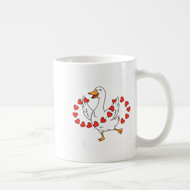 Funny You Make My Heart Go Honk Silly Goose Valent Coffee Mug (Right)