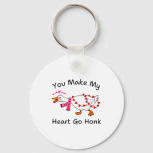 Funny You Make My Heart Go Honk Silly Goose Valent Keychain