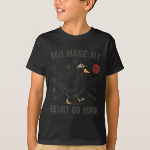 Funny You Make My Heart Go Honk Silly Goose Valent T-Shirt