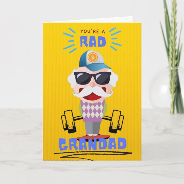 Funny You’re a Rad Grandad Grandparents Day  Card (Front)