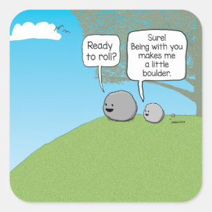 Funny You Rock Little Boulder Square Sticker